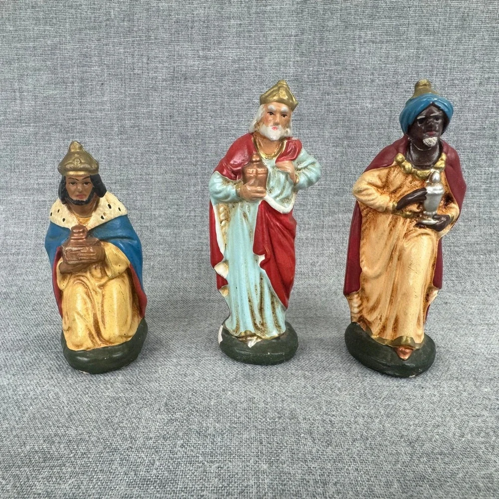 Vintage Made in Germany Nativity Set 11 Piece Plastic Christmas Manger Figures